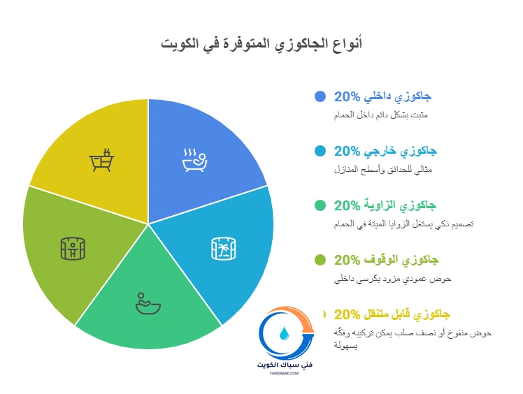 أنواع الجاكوزي المتوفرة في الكويت