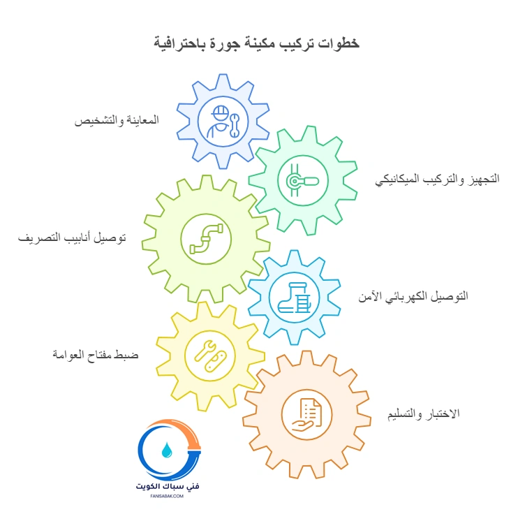 خطوات تركيب مكينة جورة باحترافية