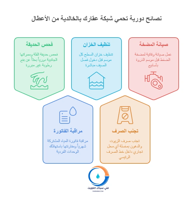 نصائح دورية تحمي شبكة عقارك بالخالدية من الأعطال